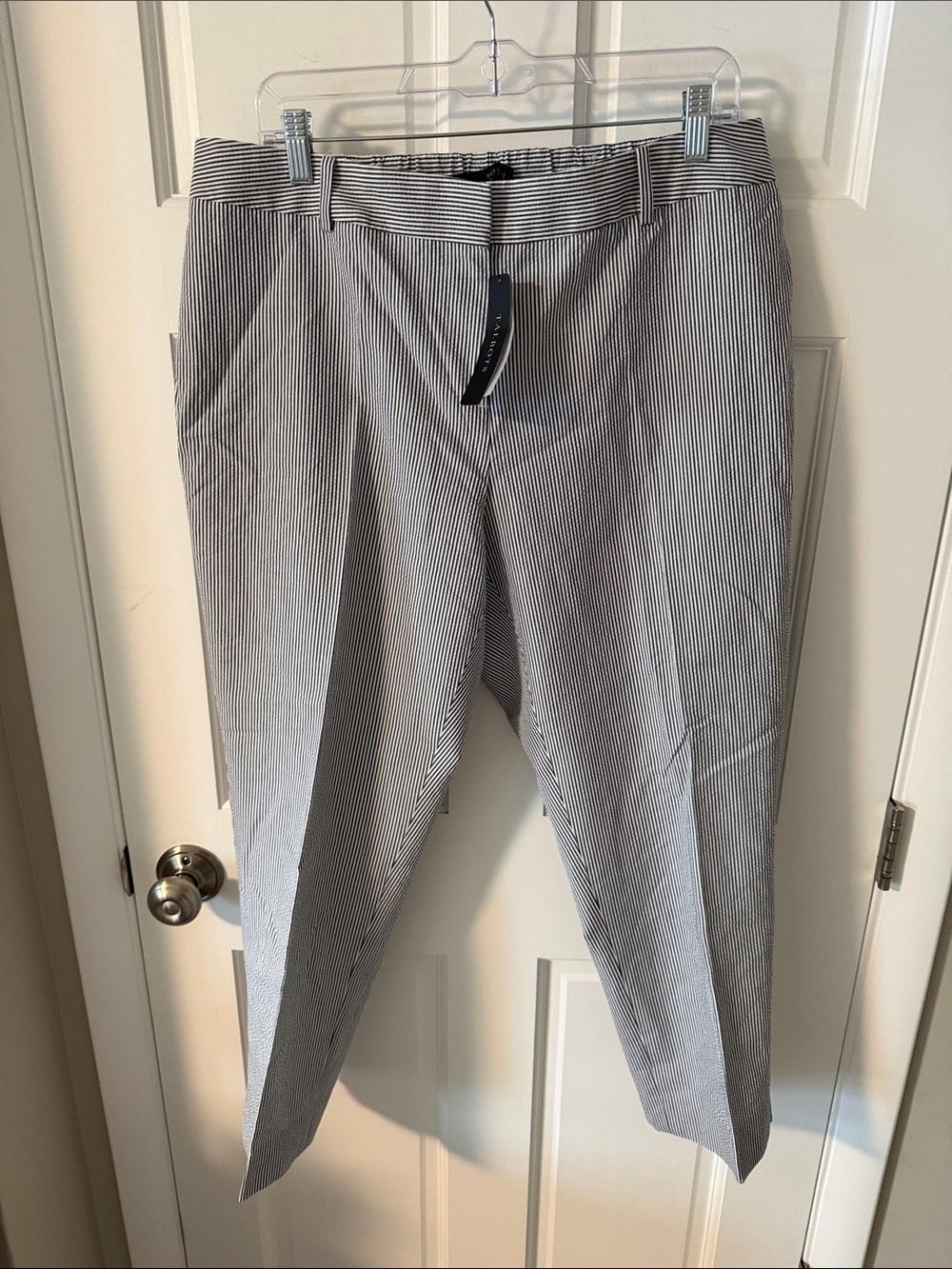NWT Women’s Talbots Hampshire Ankle Pants - Blue/White Market Stripe size 14W